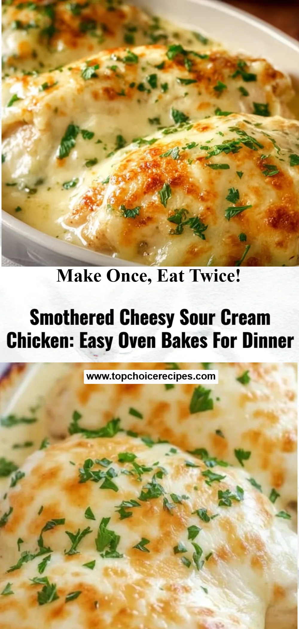 Smothered Cheesy Sour Cream Chicken