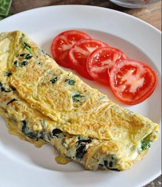 Spinach & Cheese Omelette 6 Spinach & Cheese Omelette