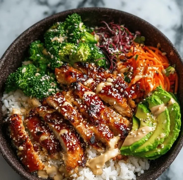 Sticky Chicken Bowls 5 Sticky Chicken Bowls