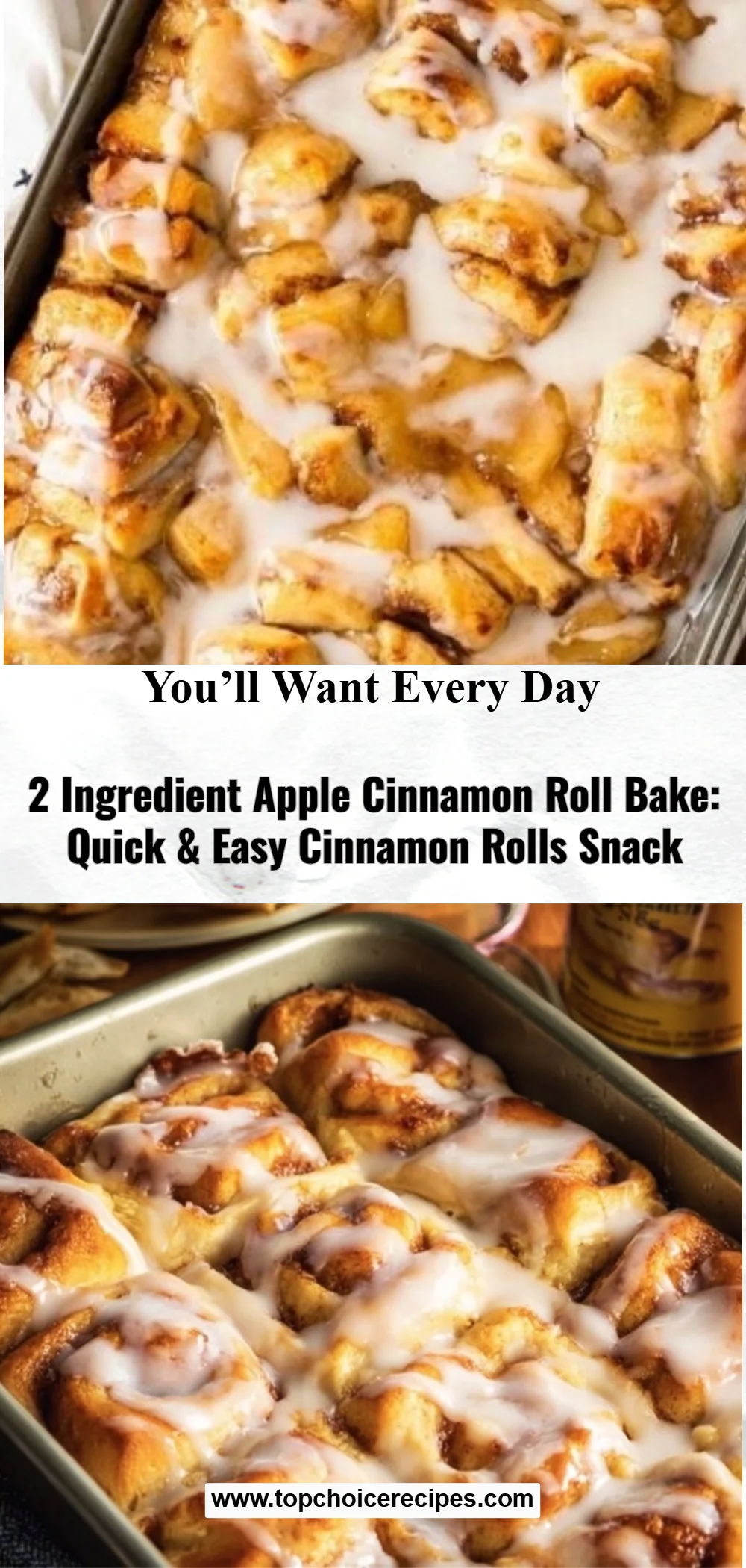 2 Ingredient Apple Cinnamon Roll Bake