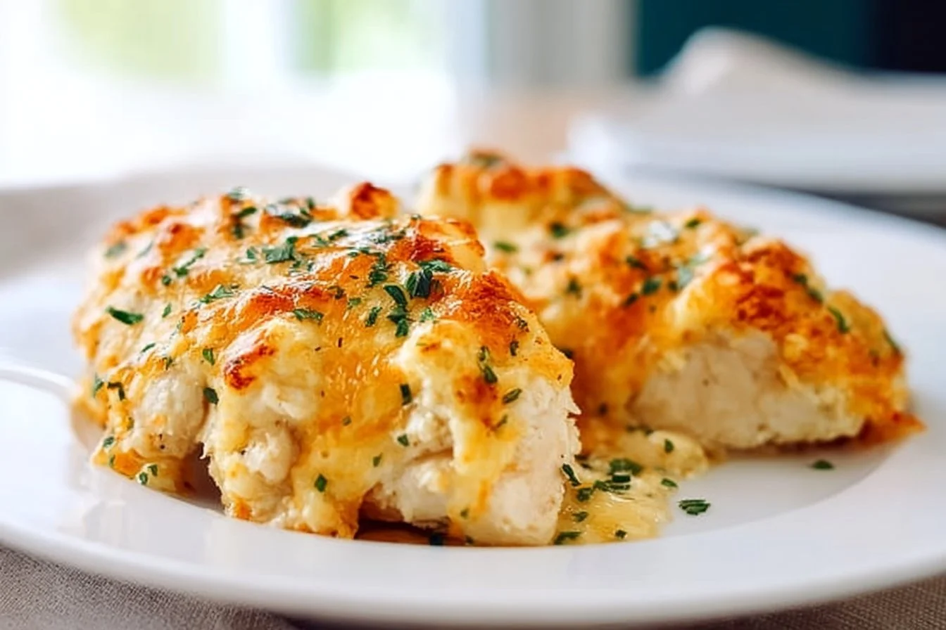 4-Ingredient Ranch Chicken Bake in a baking dish