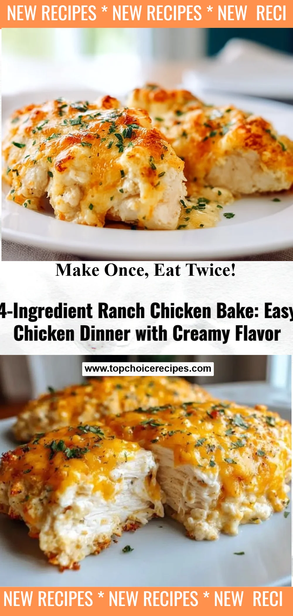 4-Ingredient Ranch Chicken Bake