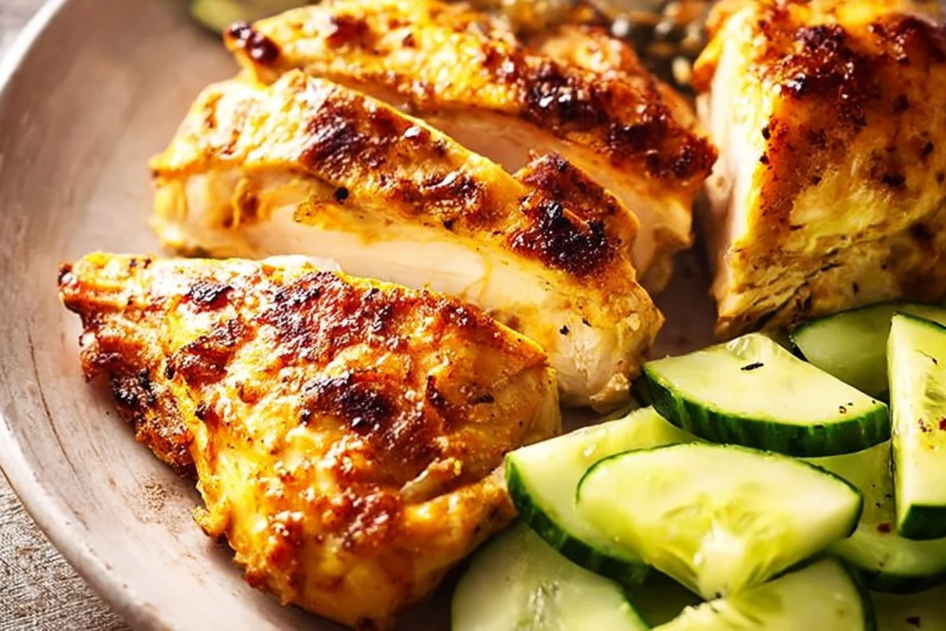Deliciously cooked air fryer chicken breast served on a plate