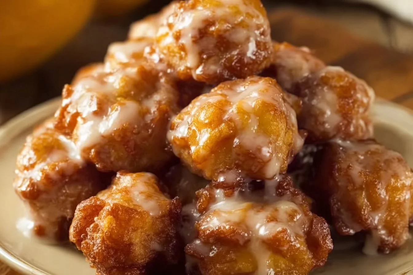 Apple Fritter Bites 4 Delicious apple fritter bites with cinnamon and apple filling