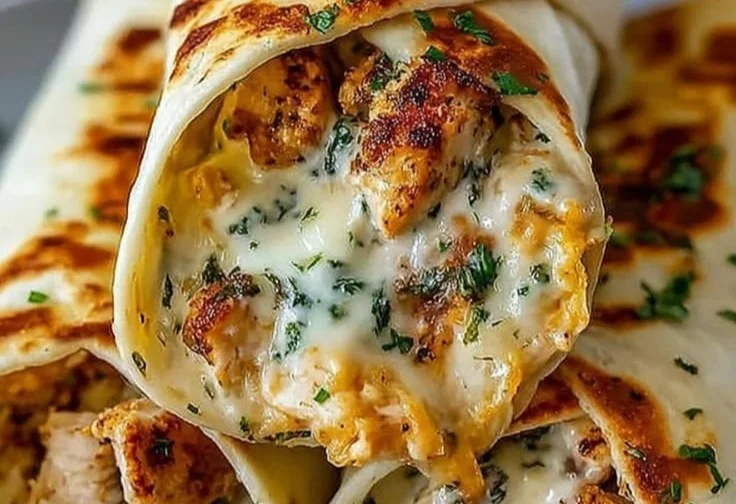 Cheesy Garlic Chicken Wraps 7 Cheesy Garlic Chicken Wraps