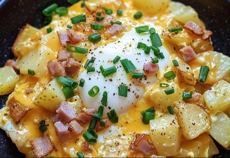 Cheesy Potato Egg Scramble 8 Cheesy Potato Egg Scramble