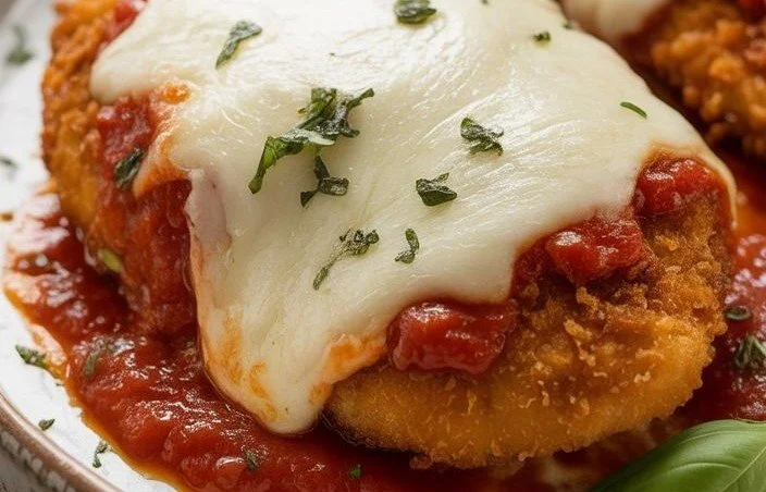 Chicken Parmesan 5 Delicious Chicken Parmesan with melted cheese and marinara sauce