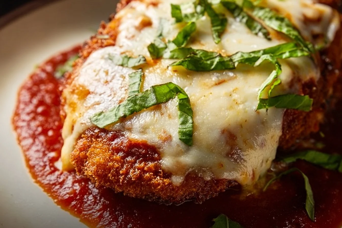 Chicken Parmesan 4 Delicious Chicken Parmesan with pasta and marinara sauce