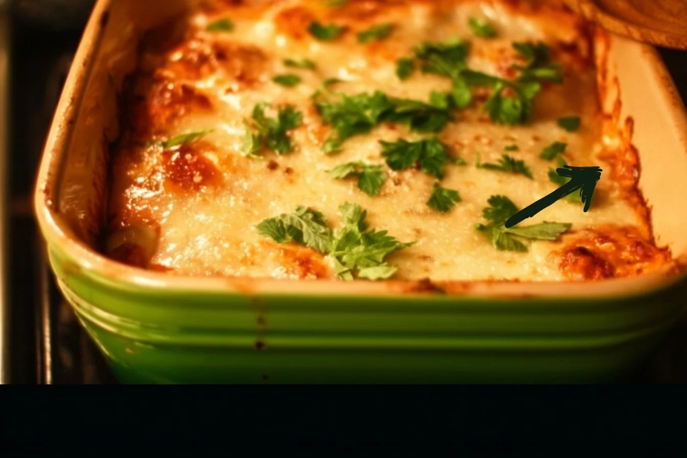 Delicious Chicken Parmesan Casserole topped with melted cheese and marinara sauce