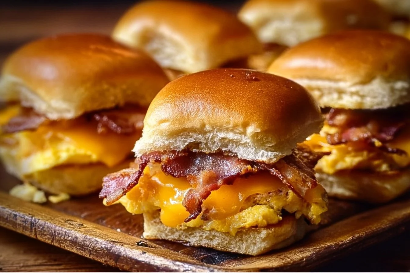 Crack Breakfast Sliders 5 Delicious crack breakfast sliders with eggs, cheese, and meats for a tasty breakfast