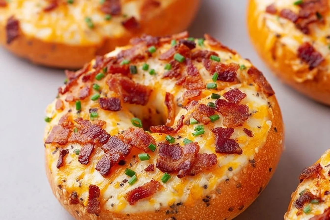 Creamy Bacon Cheddar Bagels