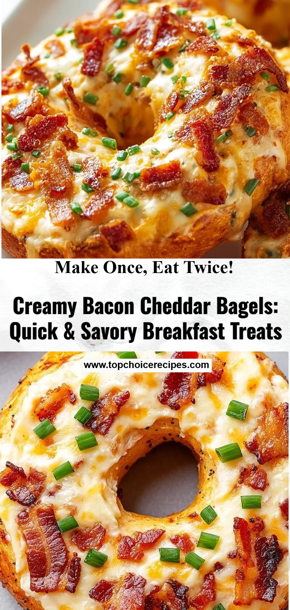 Creamy Bacon Cheddar Bagels 6 Creamy Bacon Cheddar Bagels