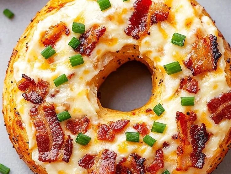 Creamy Bacon Cheddar Bagels 8 Creamy Bacon Cheddar Bagels