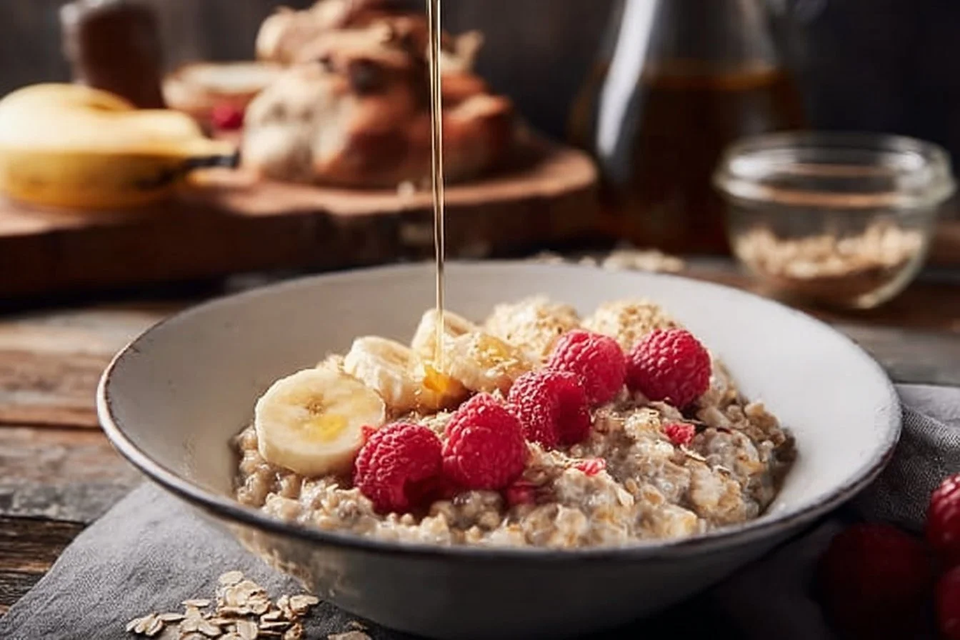 Creative Breakfast Ideas 5 A colorful plate featuring various creative breakfast ideas including fruits and grains.