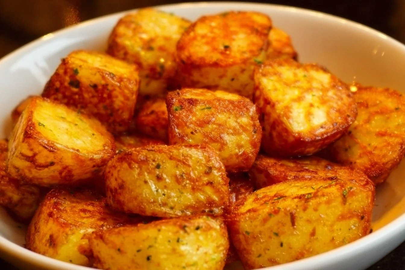 Crispy air fryer breakfast potatoes served on a plate