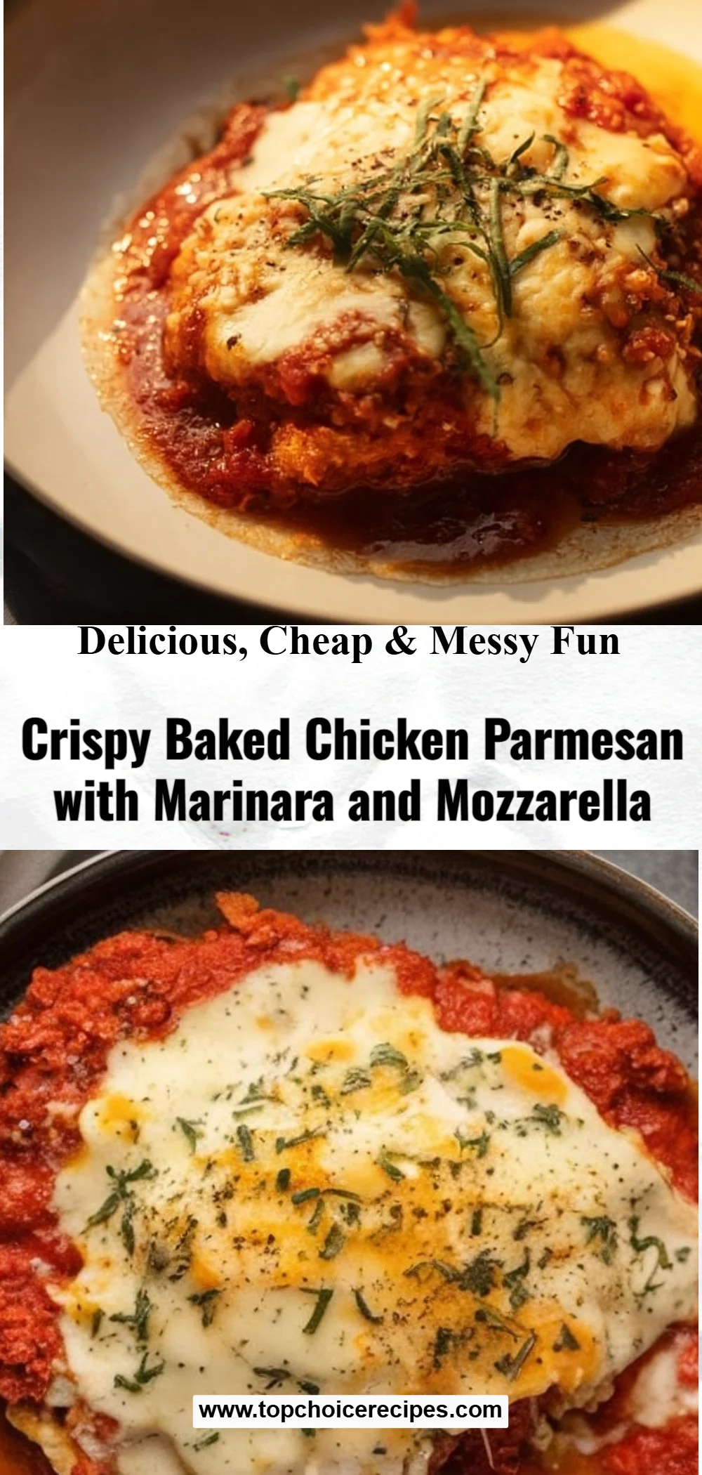Crispy Baked Chicken with Marinara and Mozzarella