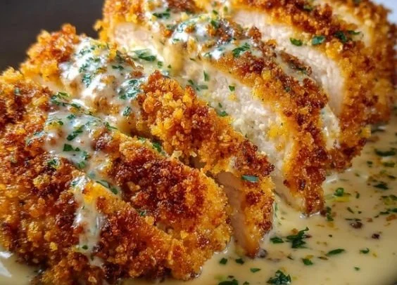 Crispy Parmesan Chicken with Creamy Garlic Sauce 5 Crispy Parmesan Chicken with Creamy Garlic Sauce