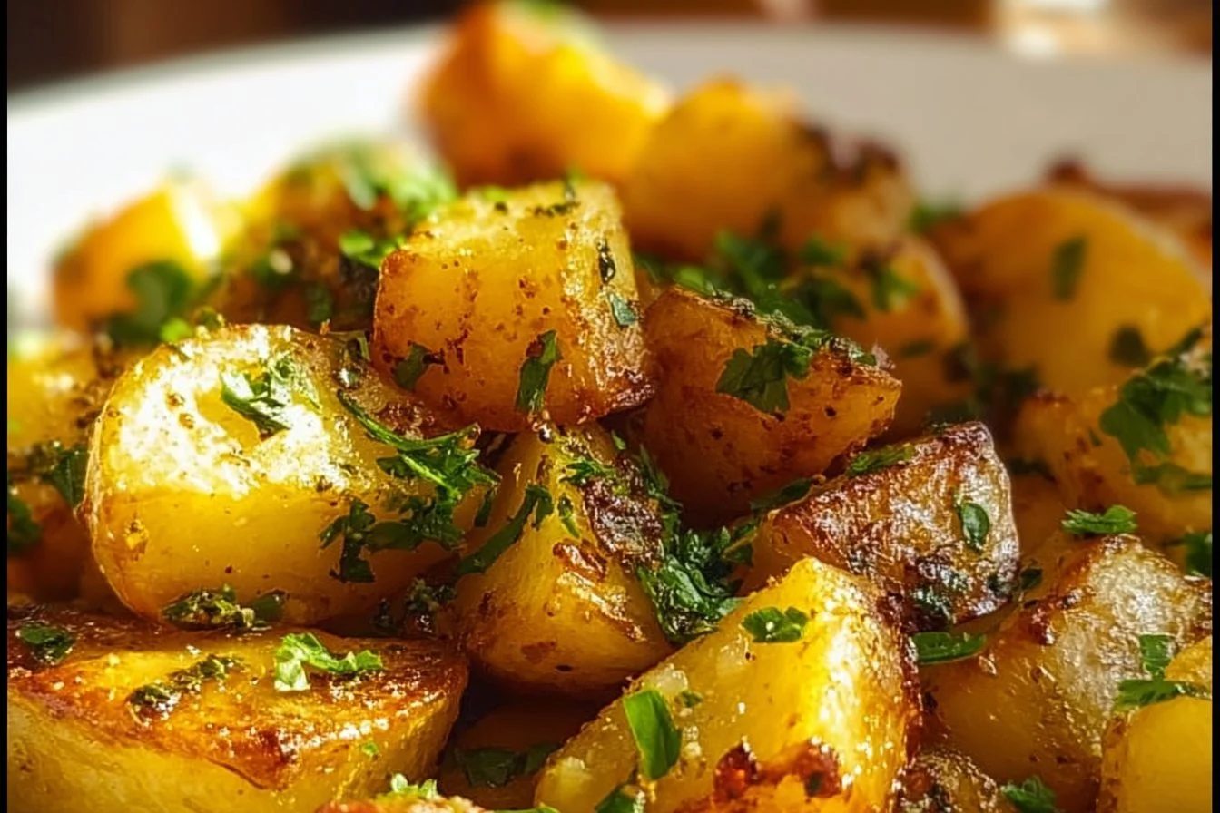 Delicious Skillet Breakfast Potatoes 4 Crispy and delicious skillet breakfast potatoes served with herbs and spices