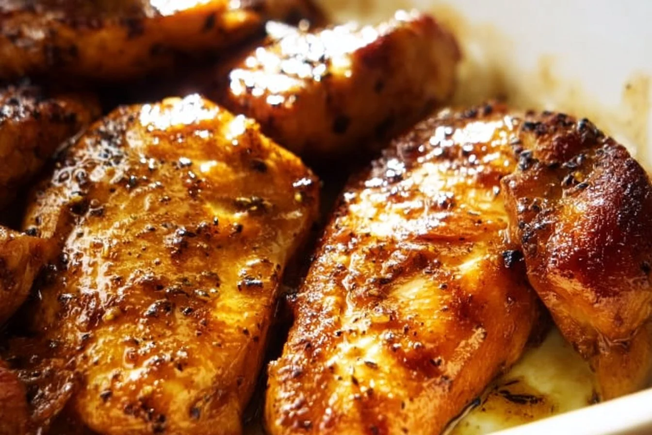 Easy baked chicken breast cooked to perfection with herbs and spices.