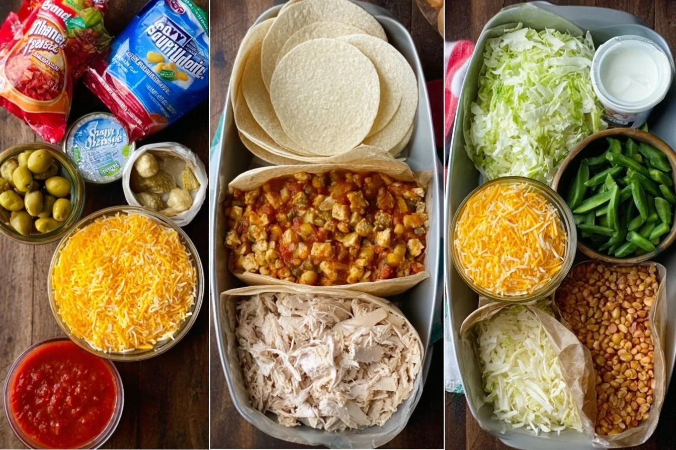Delicious easy dinner casserole served in a baking dish