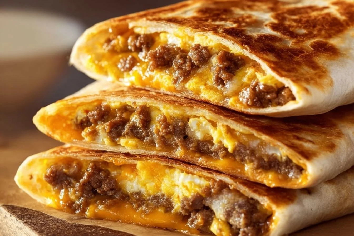 Easy Egg Breakfast Wraps 5 Easy homemade egg breakfast wraps with veggies and cheese.