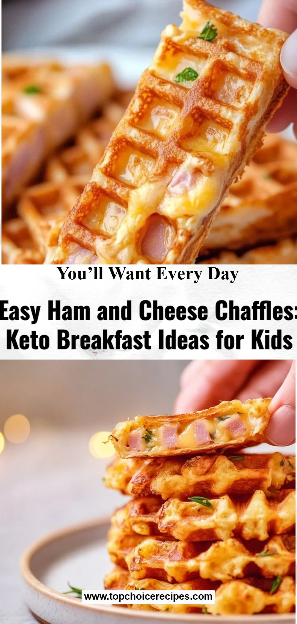 Easy Ham and Cheese Chaffles