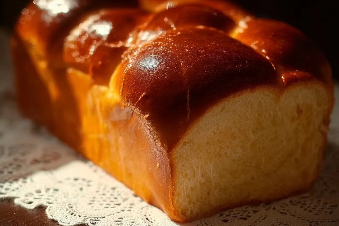 Easy Sweet Condensed Milk Bread 4 Loaf of sweet condensed milk bread on a wooden cutting board