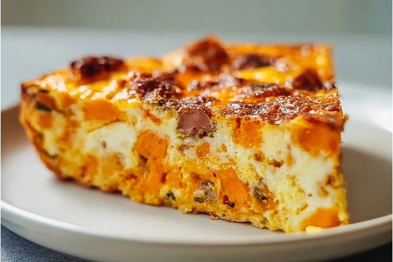 Easy Sweet Potato Egg Casserole 5 Easy sweet potato egg casserole topped with crispy edges and vibrant colors