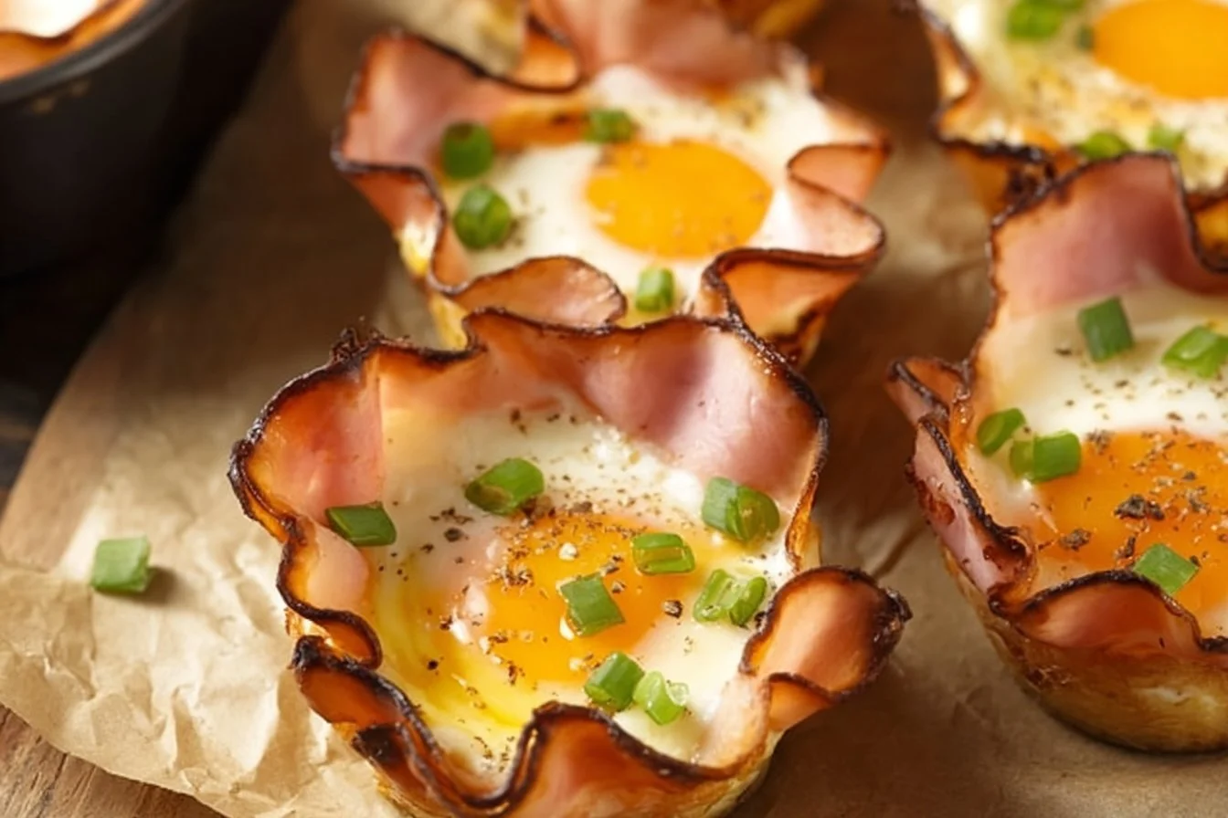 Delicious ham and cheese egg cups served in a muffin tin