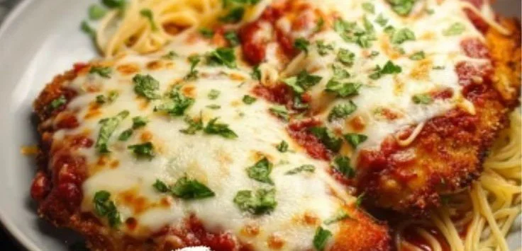 Healthy chicken parmesan recipe with fresh ingredients and flavorful sauce