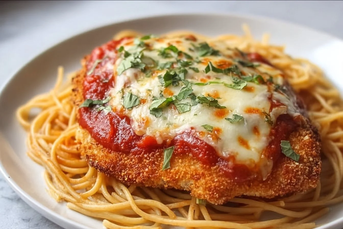 Healthy chicken parmesan recipe with fresh ingredients and a nutritious twist.