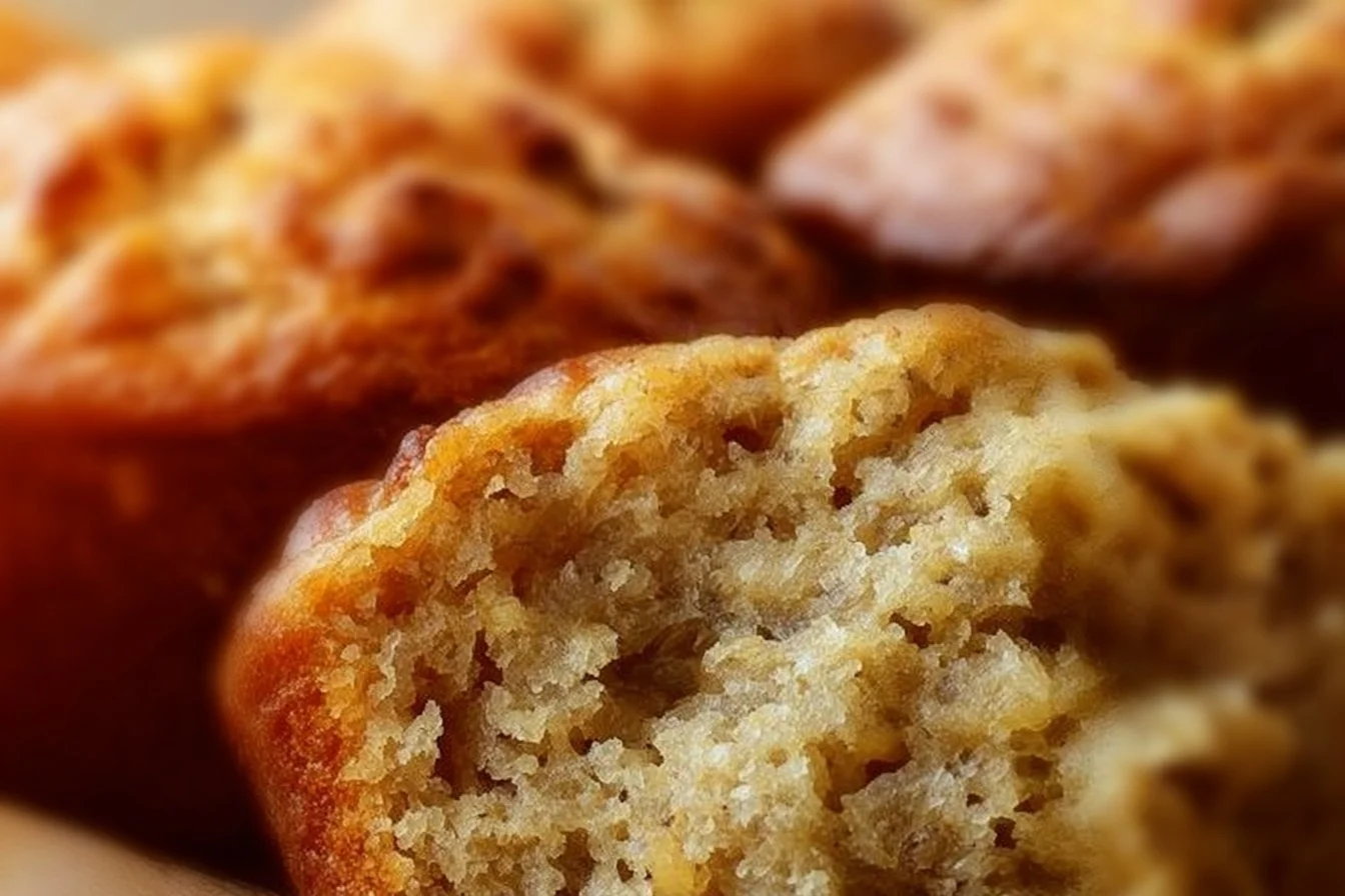 Healthy Greek yogurt banana muffins fresh out of the oven