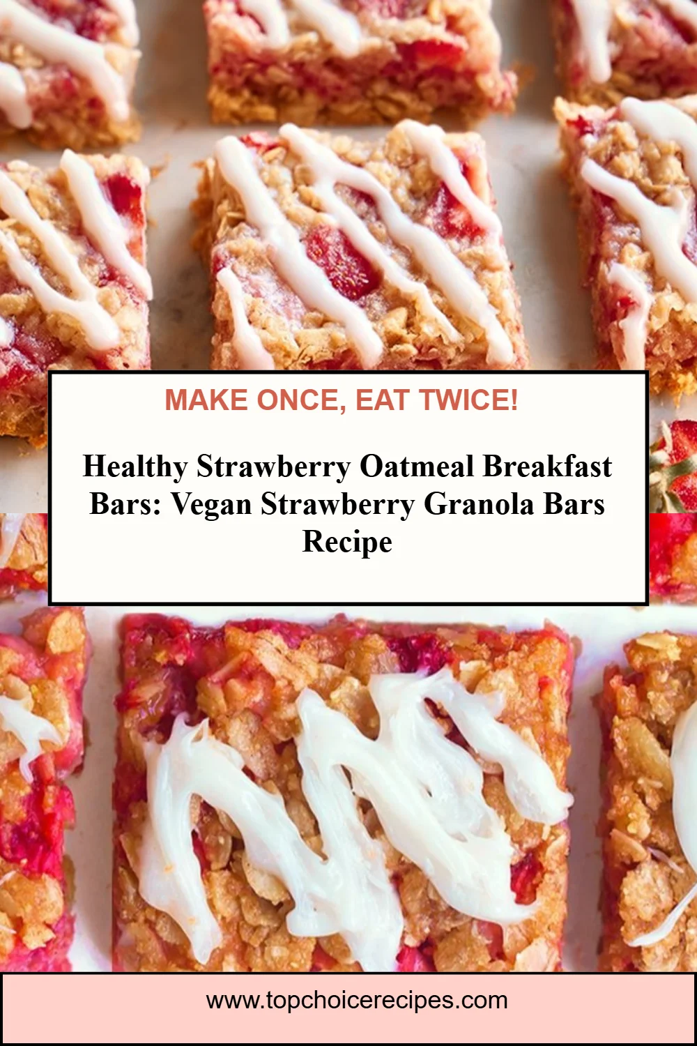 Healthy Strawberry Oatmeal Breakfast Bars