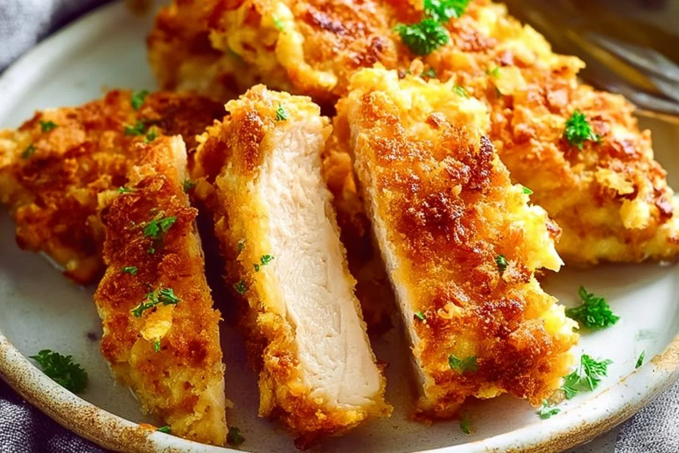 Hellman's Parmesan Crusted Chicken with golden crispy crust