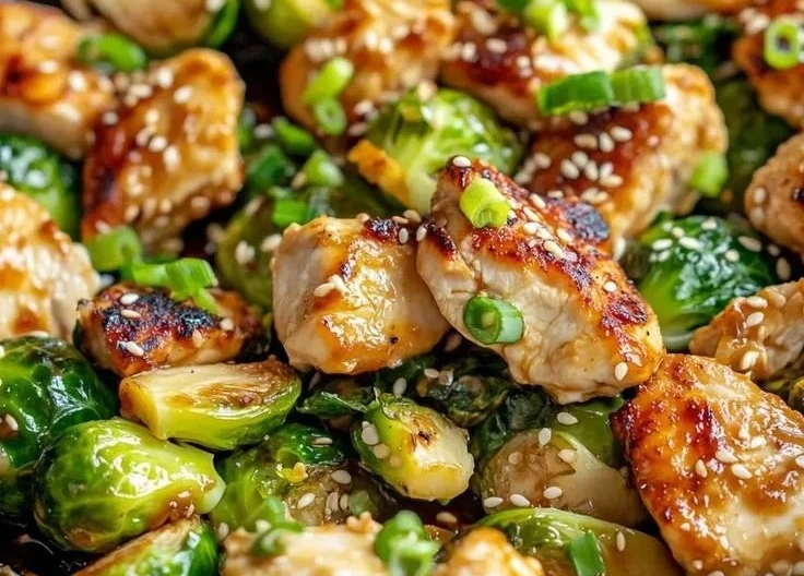 Honey-Garlic Chicken & Brussels Sprouts Skillet