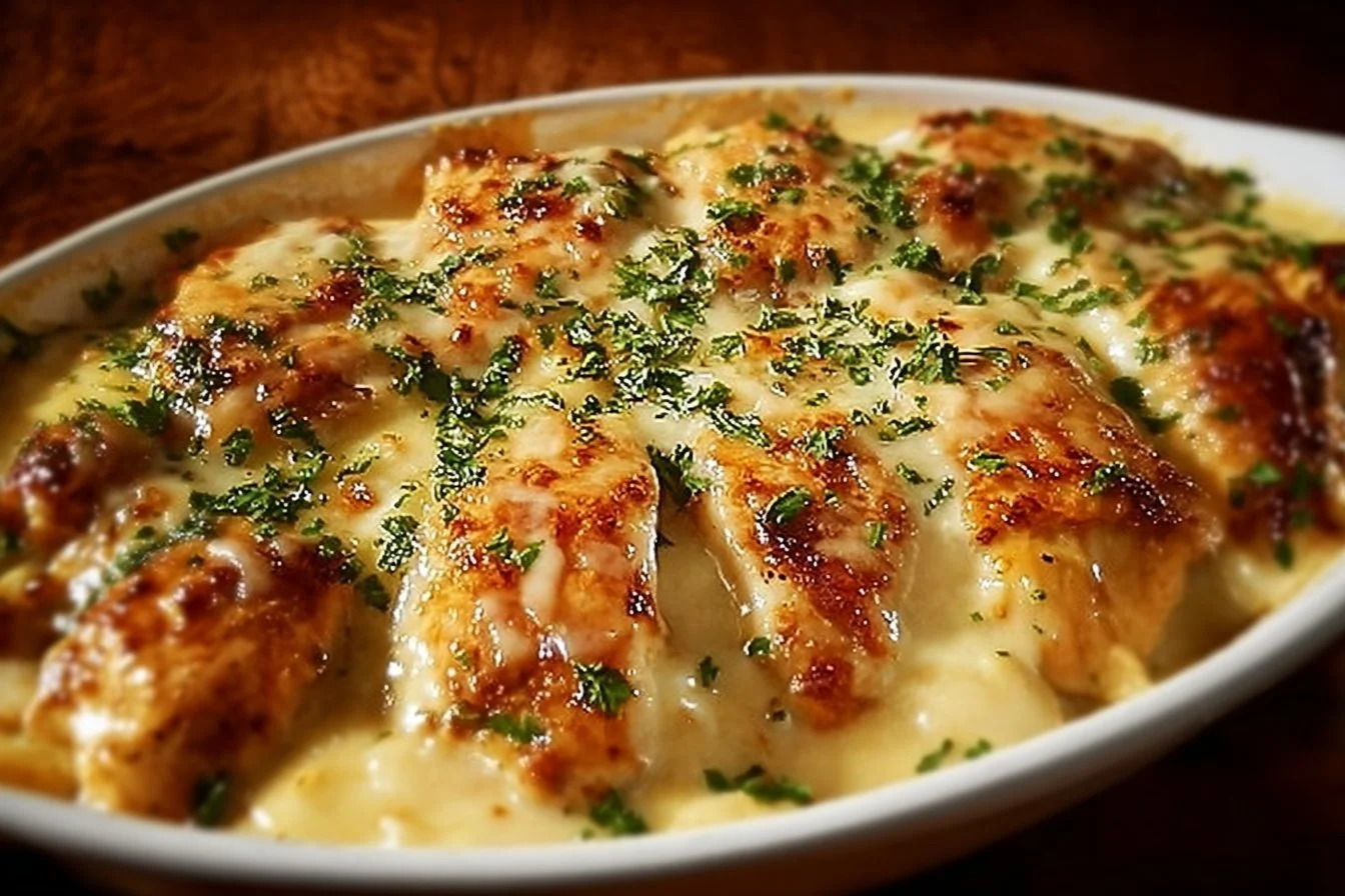 Delicious Parmesan Chicken from Longhorn Steakhouse served with side dishes.