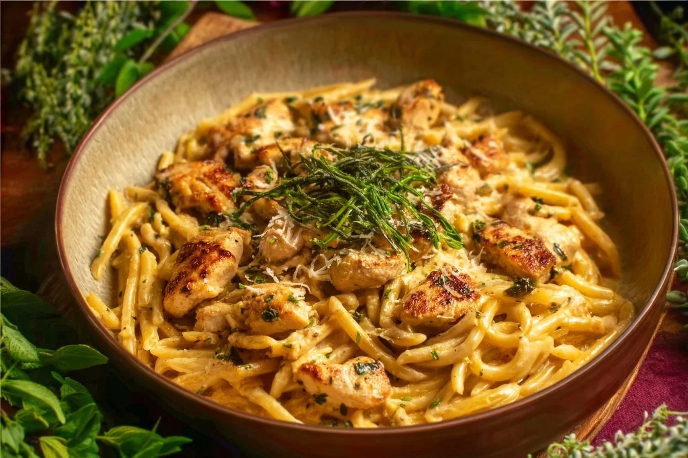 One Pot Creamy Parmesan Chicken Pasta
