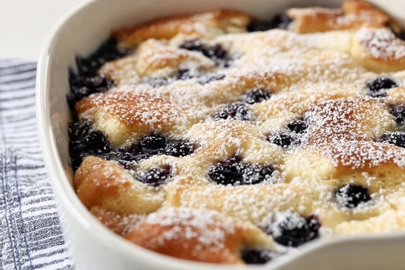 Pancake Casserole 4 Delicious Pancake Casserole served with syrup and fresh berries.