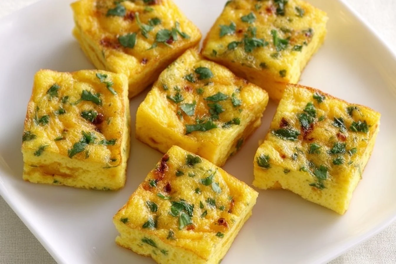 Delicious Potato Chive Egg Bites served on a plate, perfect for a nutritious snack.