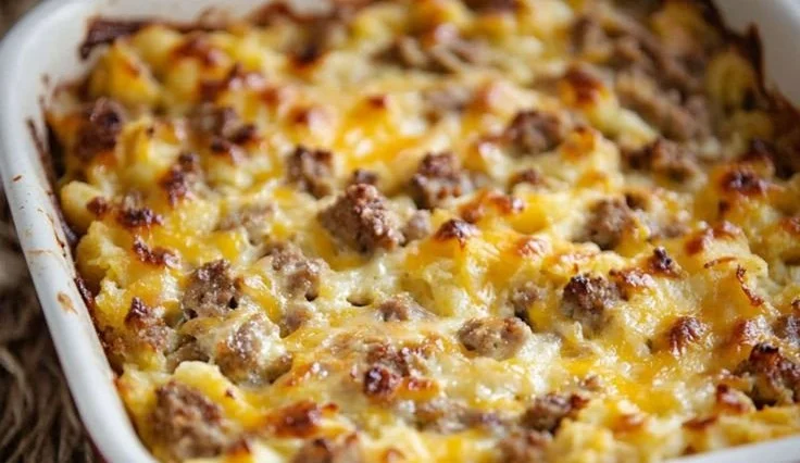 Sausage Hash Brown Breakfast Casserole