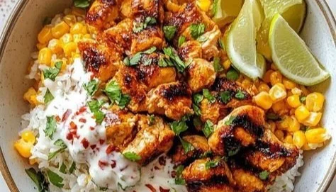 Street Corn Chicken Rice Bowl