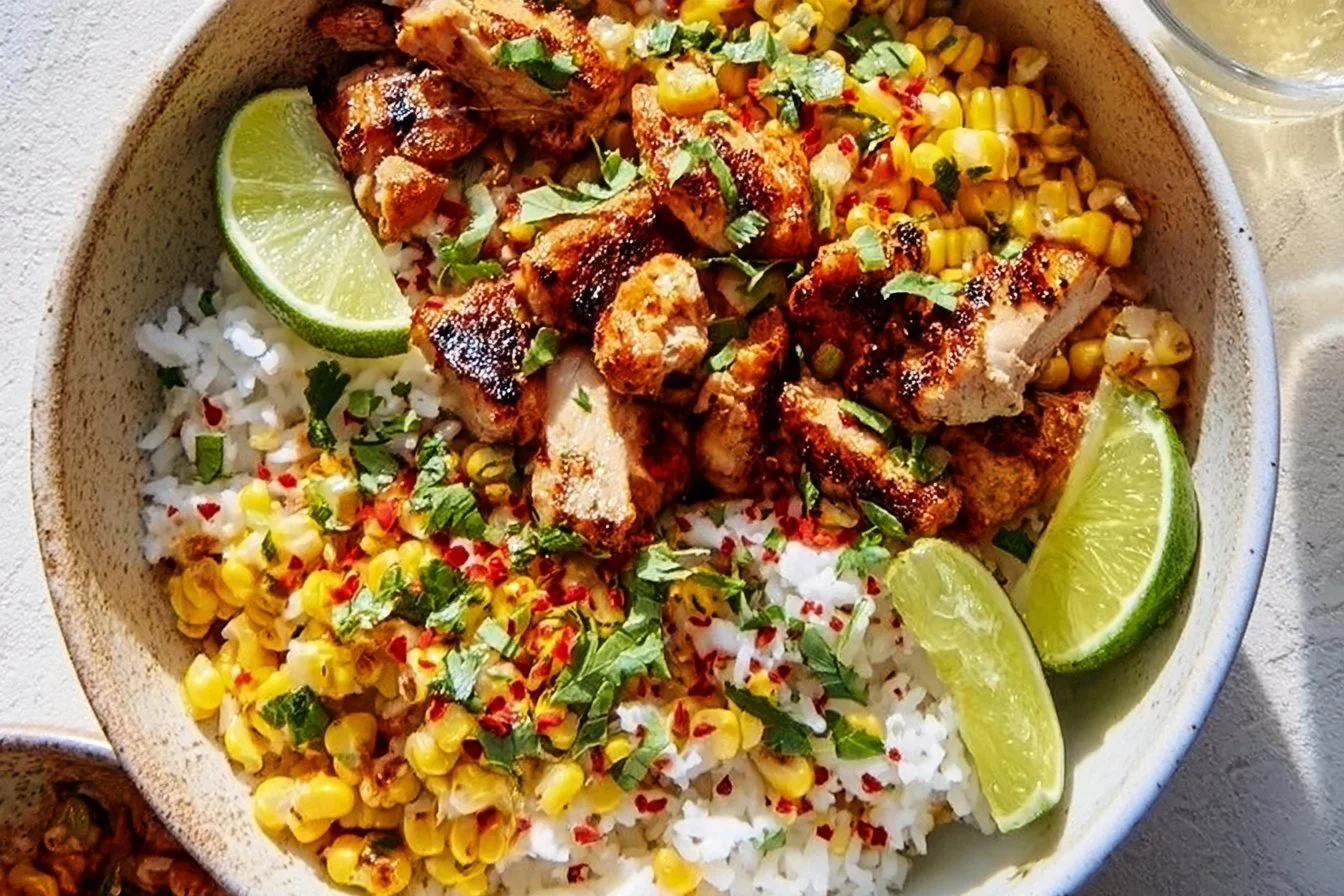 Street Corn Chicken Rice Bowl