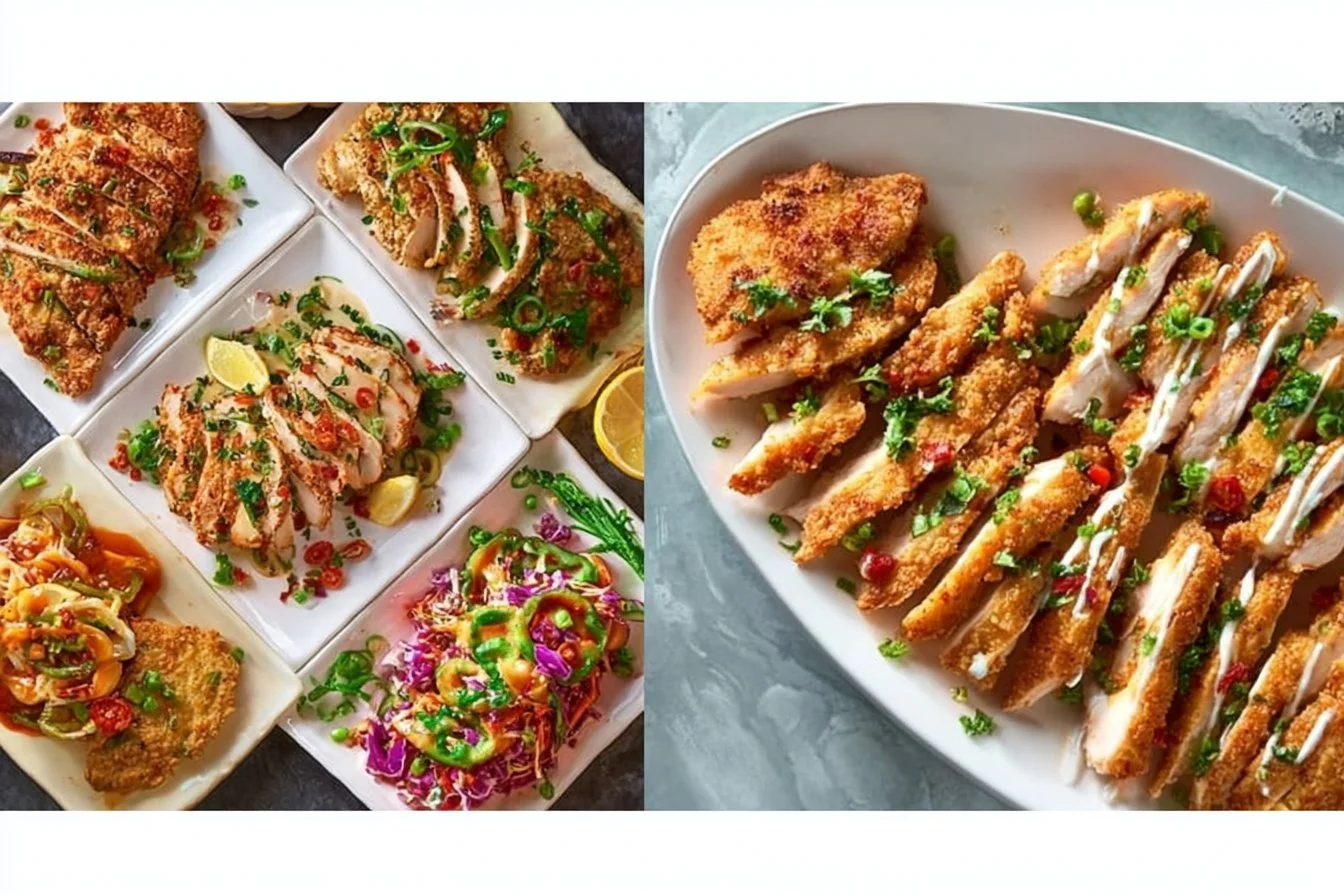 Thin-Sliced Chicken Breasts with Vegetables 6 Thin-Sliced Chicken Breasts with Vegetables