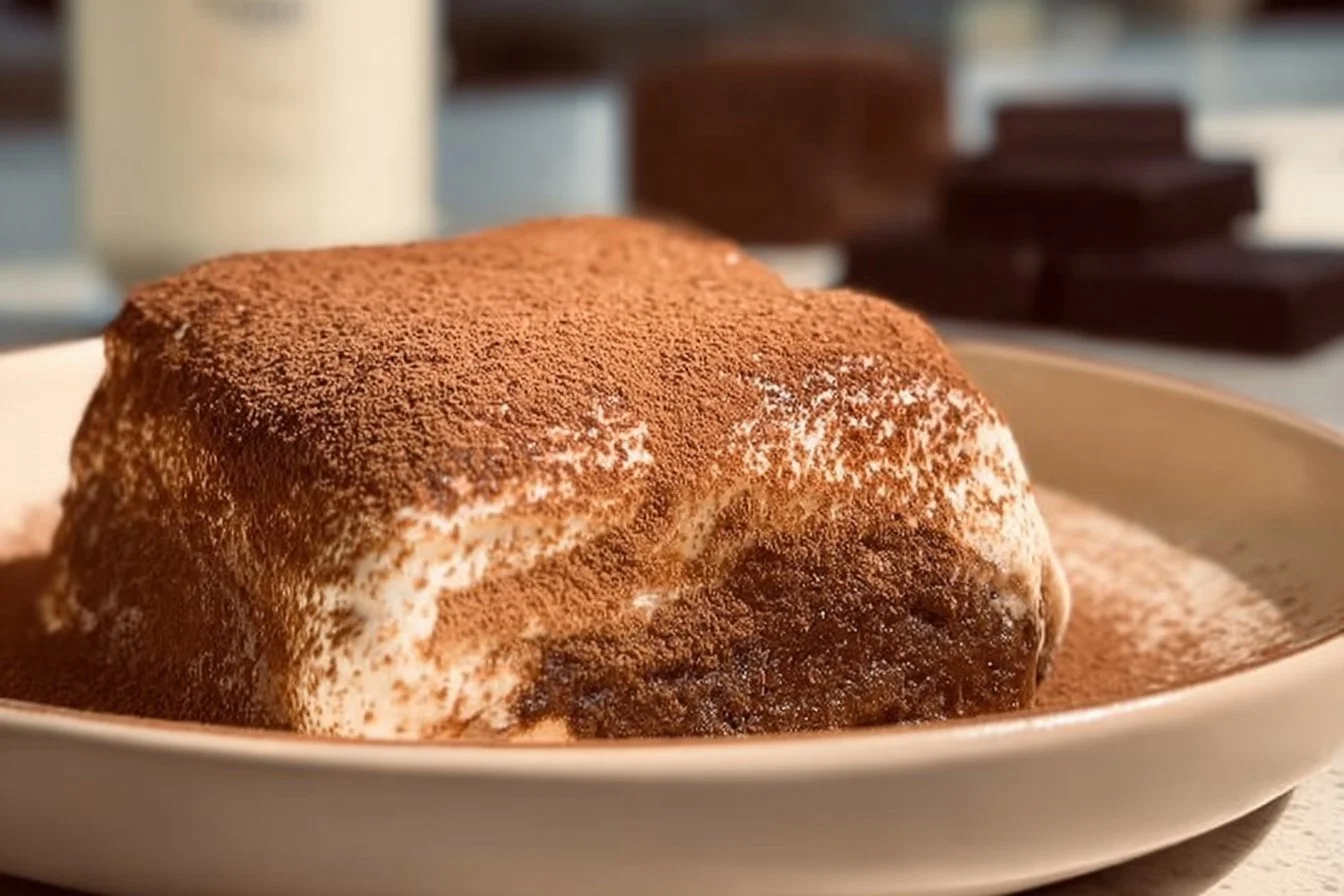 Tiramisu Baked Oats 5 Delicious tiramisu baked oats topped with cocoa and coffee for breakfast