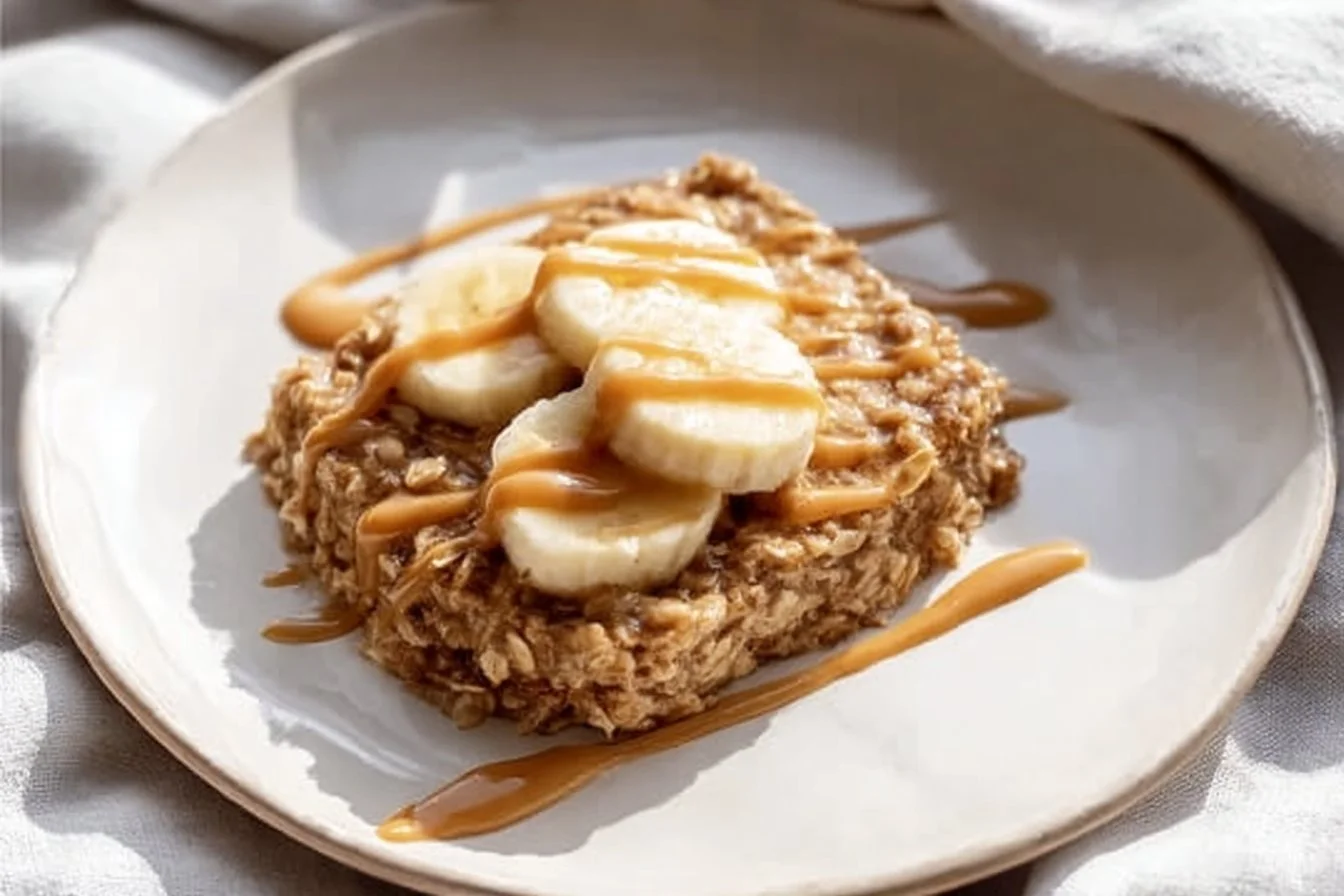 Vegan Peanut Butter Banana Baked Oatmeal