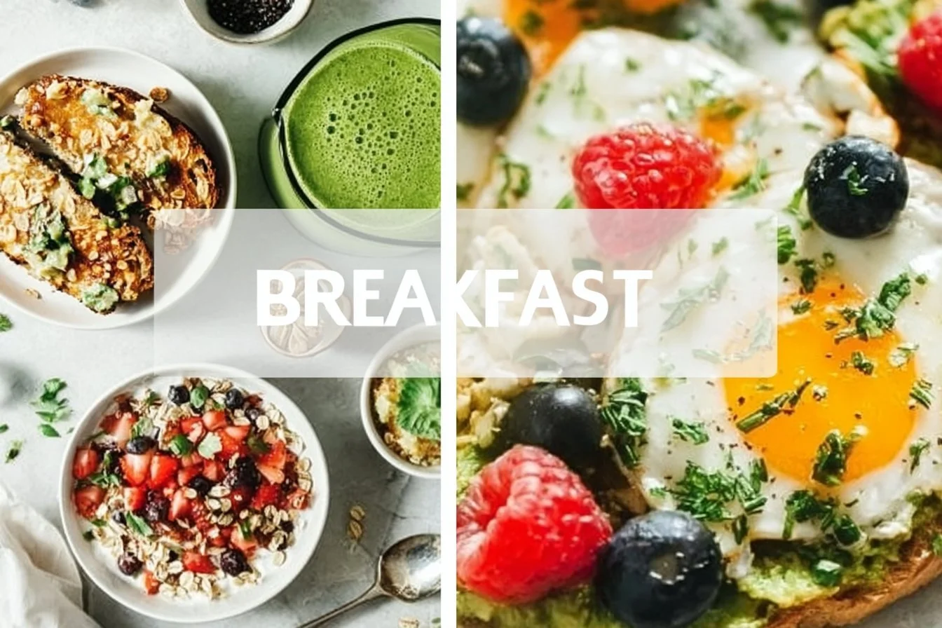 25 Healthy Breakfast Ideas 4 Table of 25 healthy breakfast ideas featuring fruits, oats, and smoothies