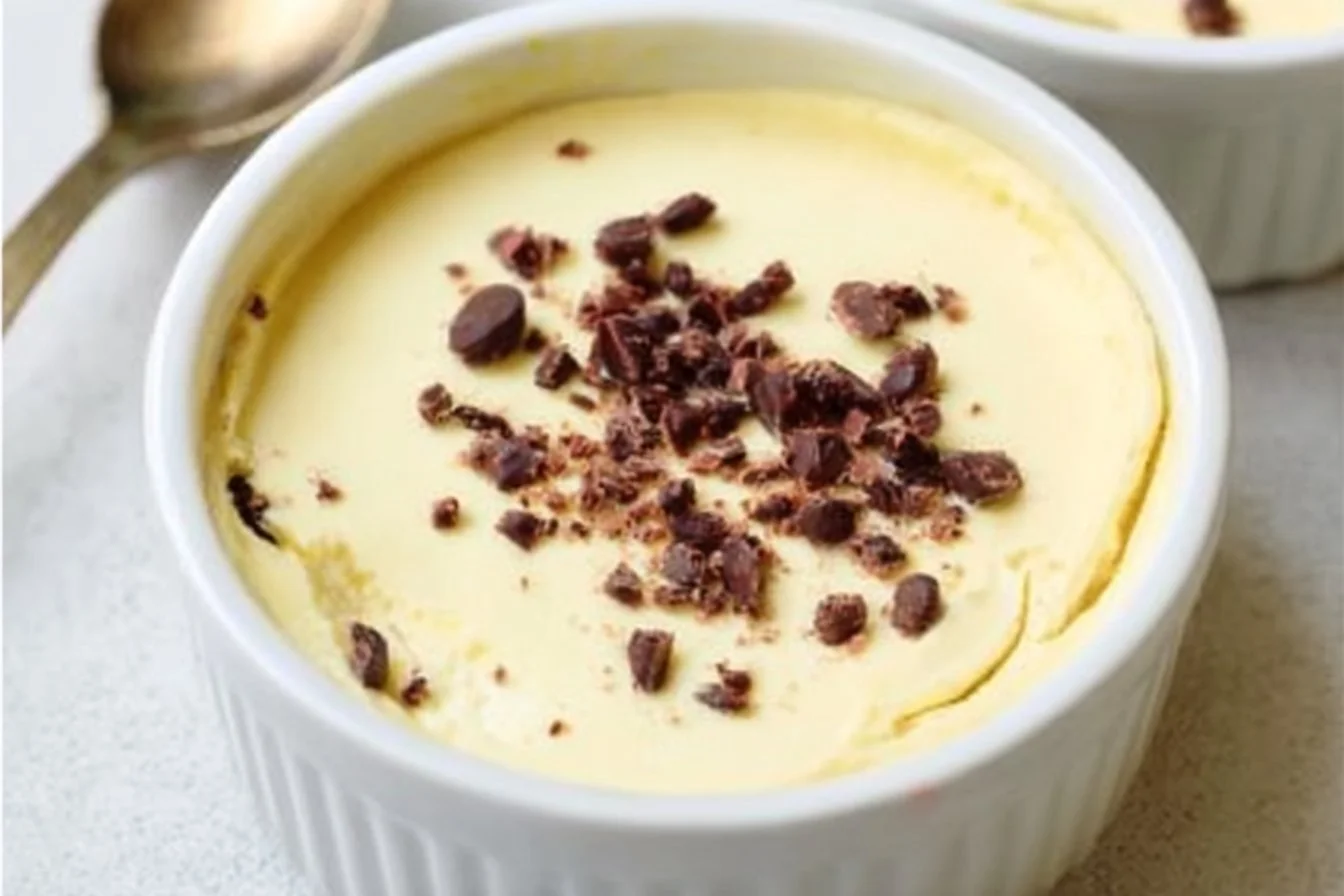 Baked Greek Yogurt served in a bowl with fresh toppings