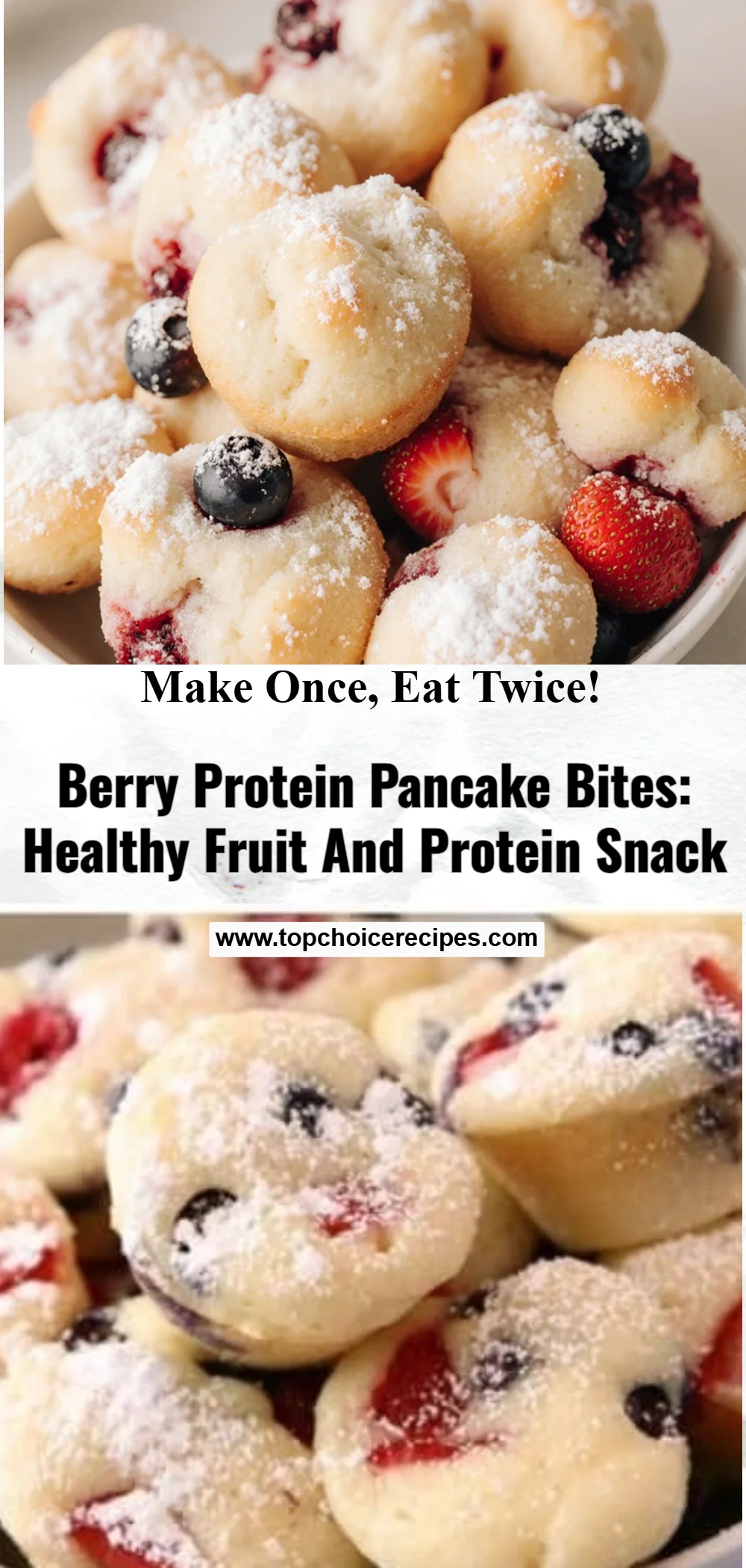 Berry Protein Pancake Bites