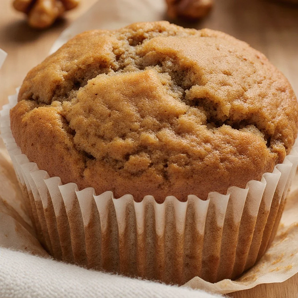 Delicious Greek yogurt banana muffins on a plate