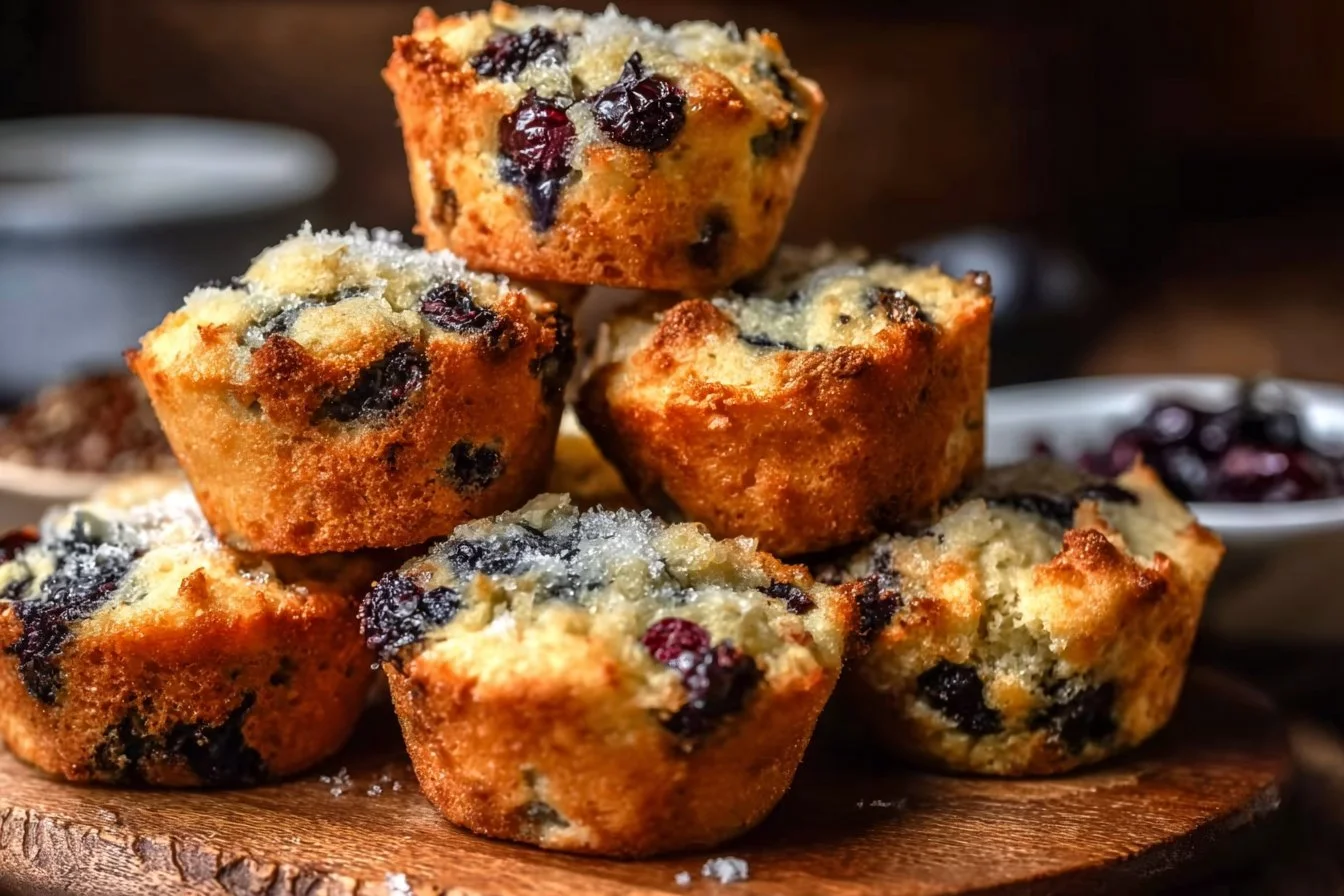 Blueberry Yogurt Protein Muffins 4 Blueberry yogurt protein muffins fresh out of the oven